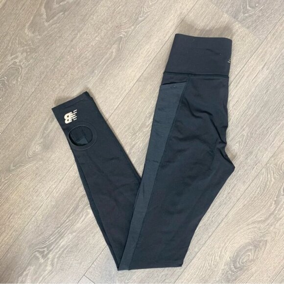 New Balance Stirrup Leggings High rise waist Pants Tights Black Size Small - Picture 6 of 15